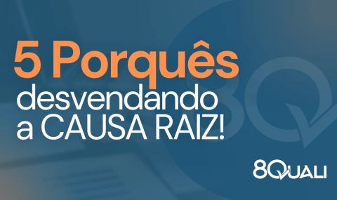 Imagem com o título laranja "5 Porquês" e o subtítulo "o que é e como aplicar para encontrar a causa raiz" em branco.