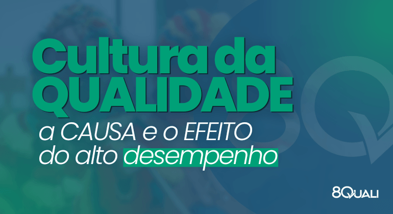 Banner azul com a seguinte frase escrita em verde: "Cultura da Qualidade: O que é, o que come e onde vive?"