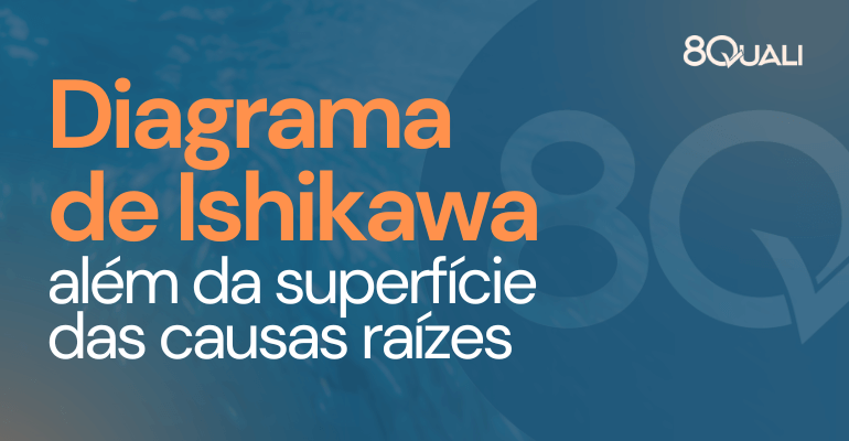 Imagem de um cardume de peixes como fundo sobreposta da frase: "Diagrama de Ishikawa o que é e como usar na análise de causa raiz"